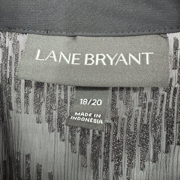 Lane Bryant  Plus Black Sheer Metallic Chevron Blouse Holiday– Women’s 18/20 - Picture 8 of 11